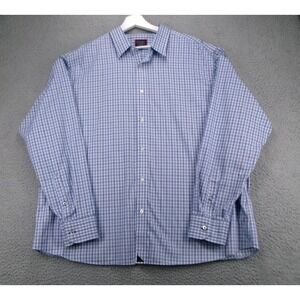 UNTUCKIT Shirt Mens Size XXL‎ Relaxed Durif WF Blue Plaid Long Sleeve Button Up
